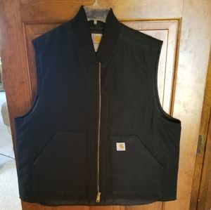MEN'S XL Carhartt Canvas/Duck Quilted Vest, V01BLK